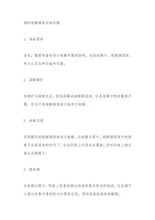 铜的电解的详细步骤