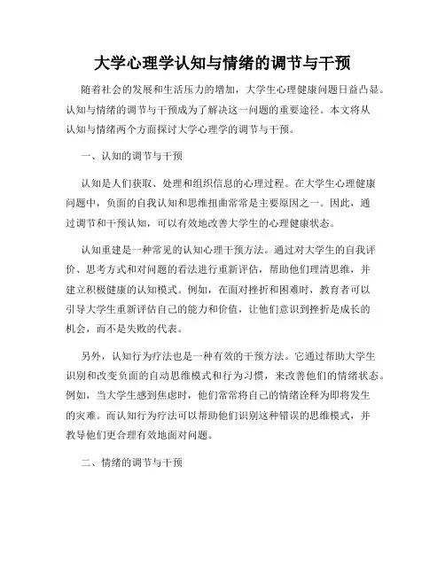 大学心理学认知与情绪的调节与干预