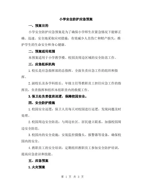 小学安全防护应急预案