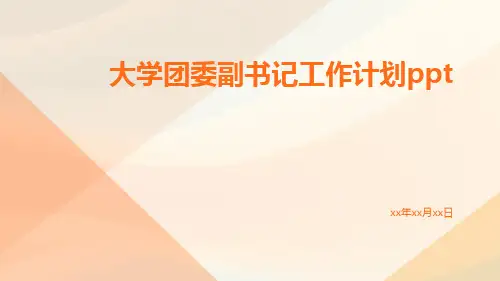 大学团委副书记工作计划ppt