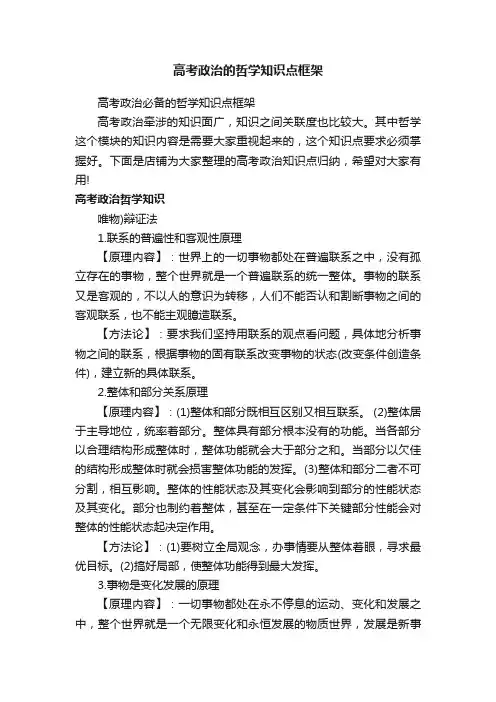 高考政治的哲学知识点框架