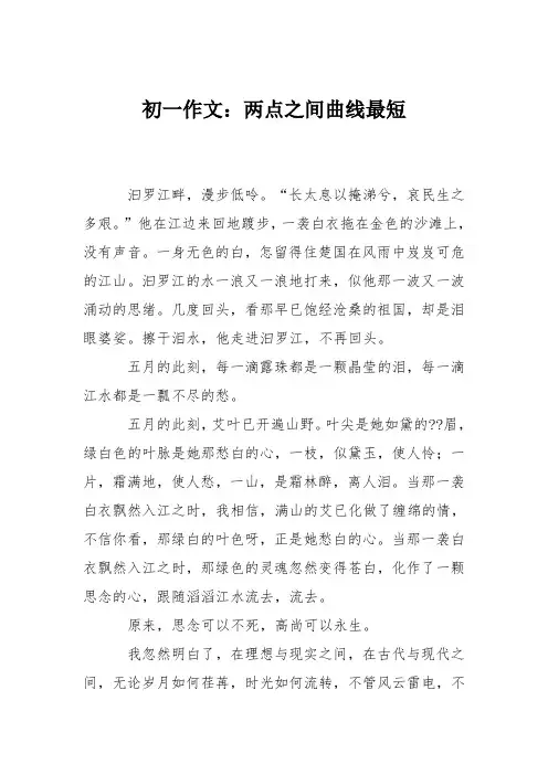 初一作文：两点之间曲线最短