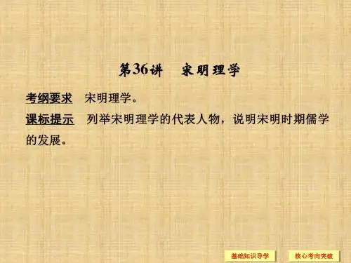 高考历史一轮复习人民版第36讲宋明理学名师公开课精品课件(24张PPT)
