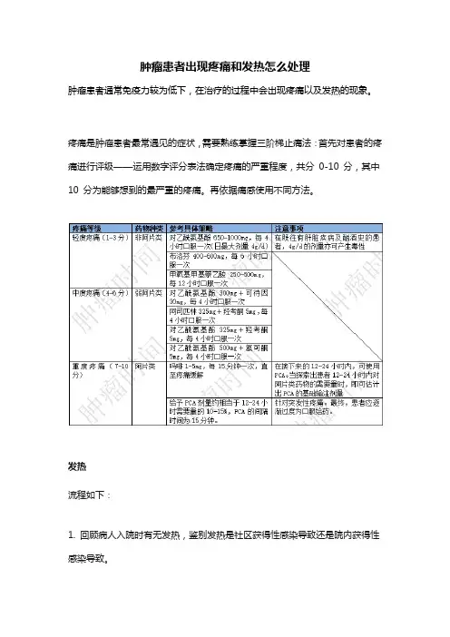 肿瘤患者出现疼痛和发热怎么处理