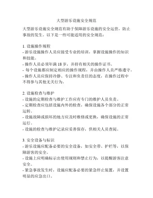 大型游乐设施安全规范
