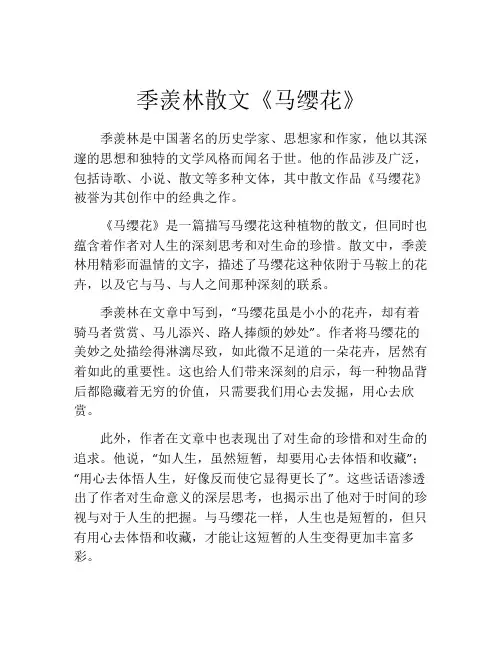 季羡林散文《马缨花》