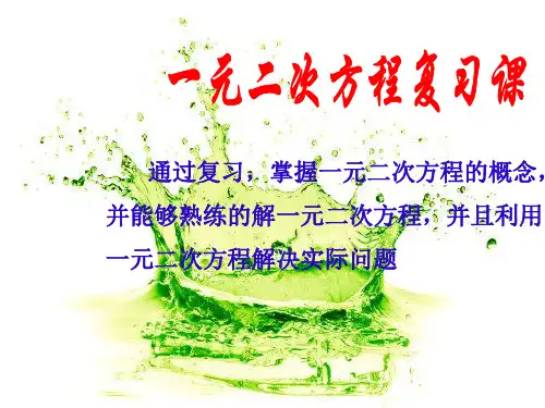 一元二次方程总复习PPT教学课件
