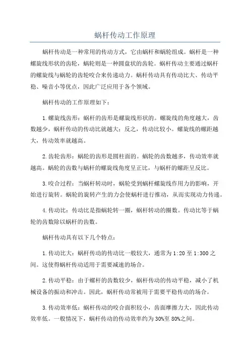 蜗杆传动工作原理