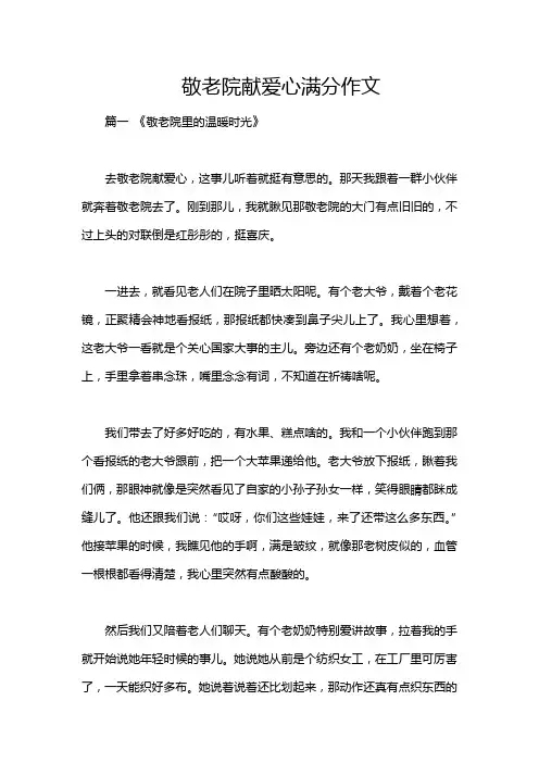 敬老院献爱心满分作文