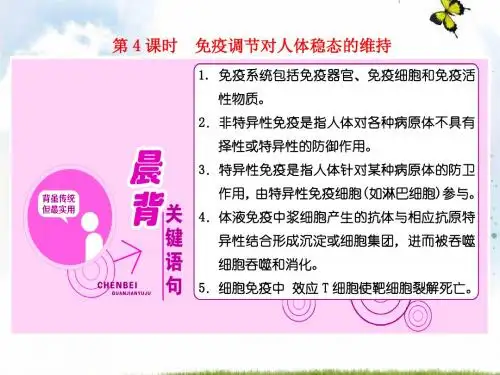 高中生物苏教版必修3课件：第二章 第一节 第4课时 免疫调节对人体稳态的维持