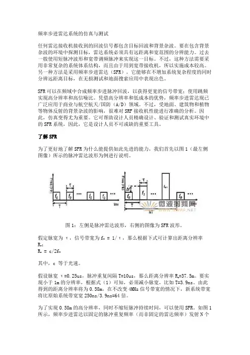 频率步进雷达系统的仿真与测试