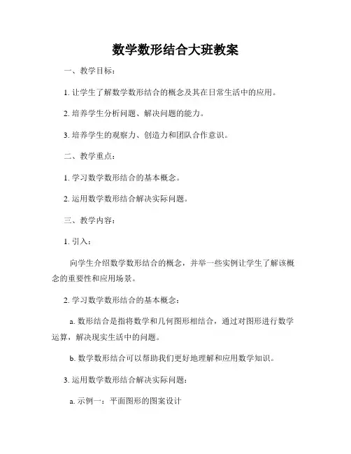 数学数形结合大班教案