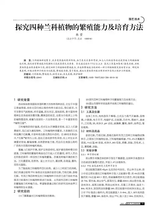 探究四种兰科植物的繁殖能力及培育方法