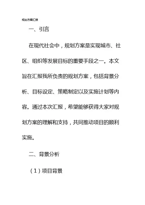 规划方案汇报