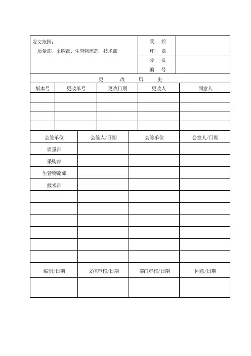 原材料采购检验规范