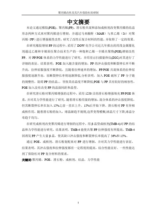 聚丙烯改性及其汽车保险杠的研制