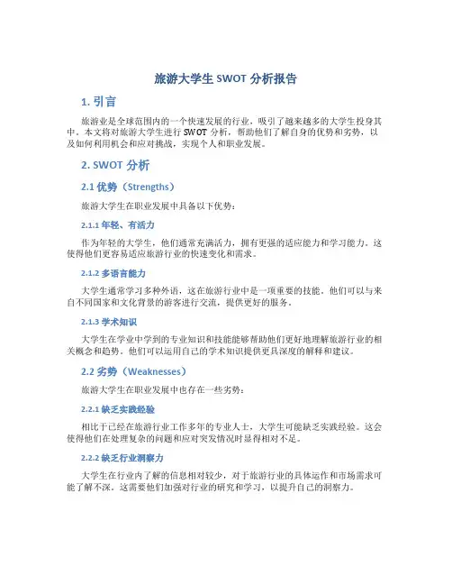 旅游大学生swot分析报告