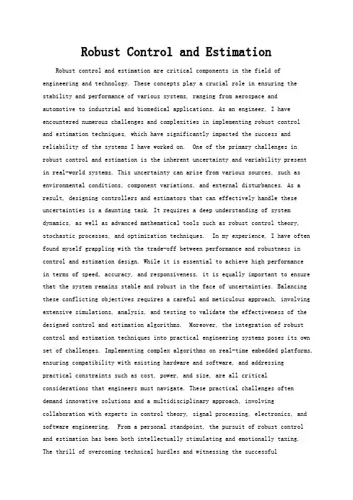 Robust Control and Estimation