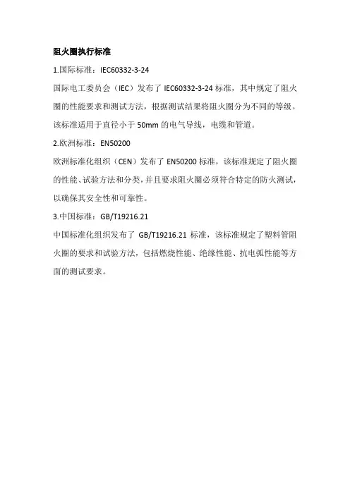 阻火圈执行标准