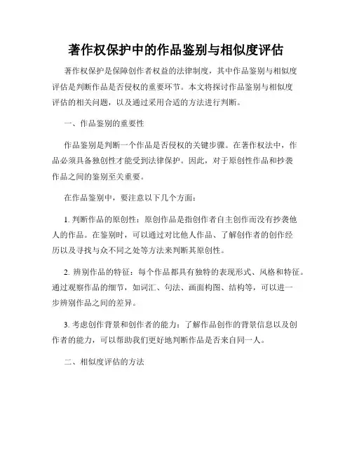 著作权保护中的作品鉴别与相似度评估