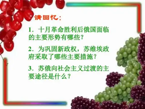 高二历史苏联社会主义建设1