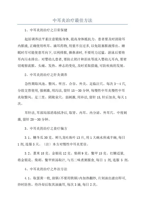 中耳炎治疗最佳方法
