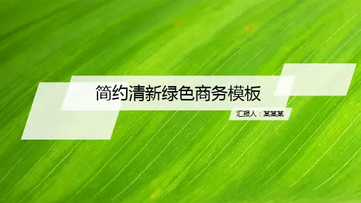 精选ppt清新简约绿色商务模板课件模板
