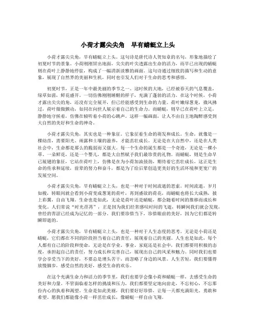小荷才露尖尖角 早有蜻蜓立上头