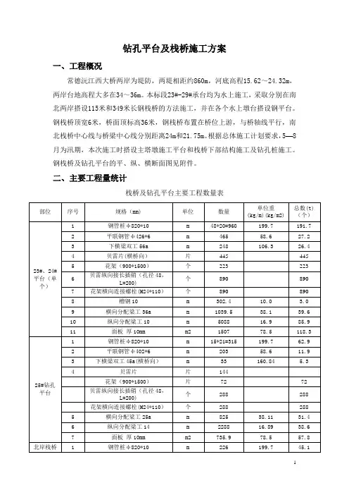 钻孔平台及栈桥施工方案