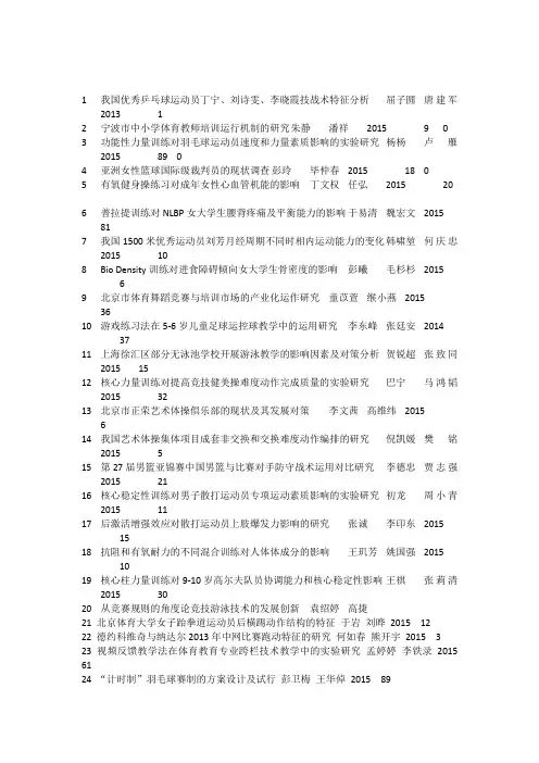 北京体育大学论文题目