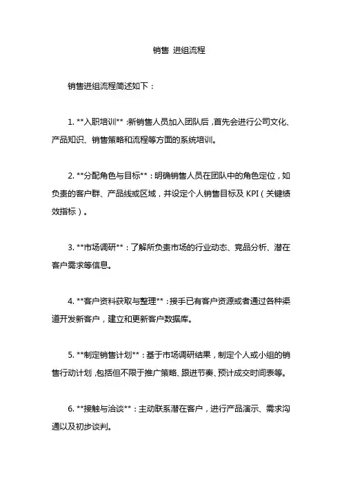 销售 进组流程