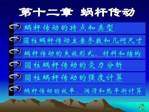 蜗杆传动学习课件
