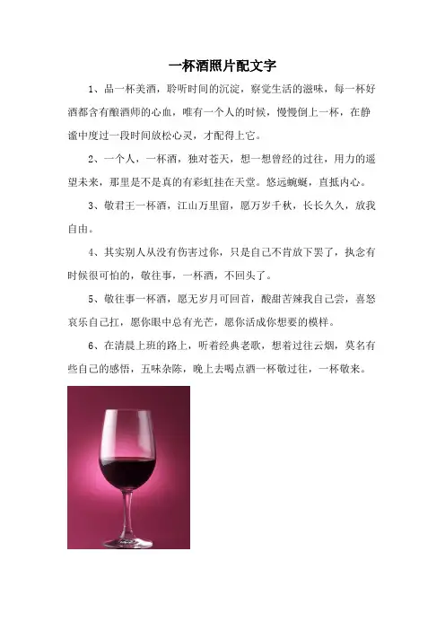 一杯酒照片配文字