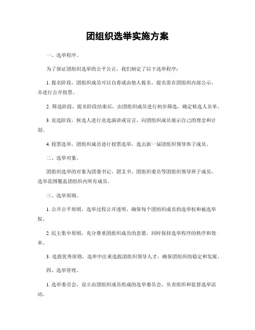 团组织选举实施方案