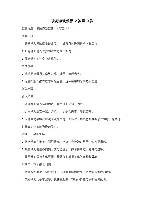 感统游戏教案2岁至3岁