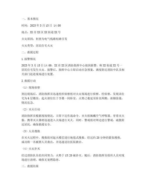 小型灭火救援情况报告