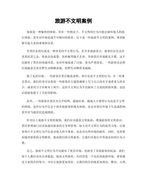 旅游不文明案例