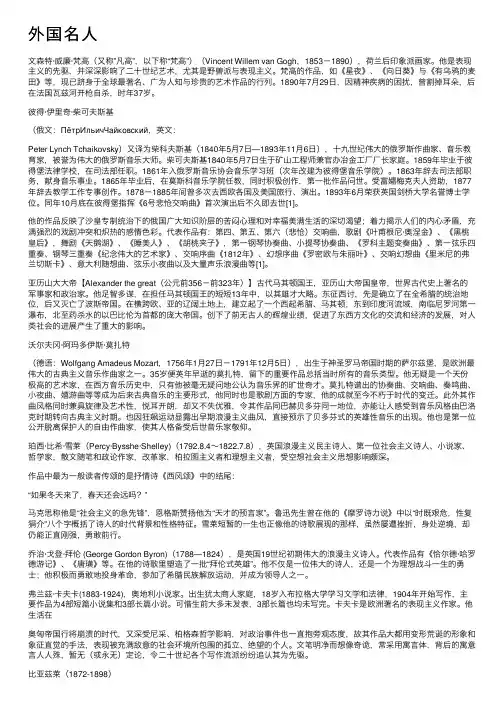 外国名人——精选推荐