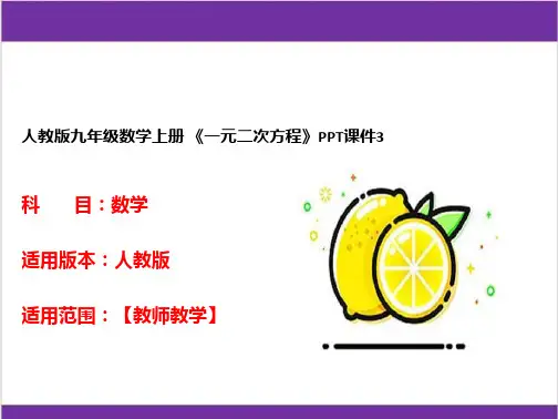 人教版九年级数学上册 《一元二次方程》PPT课件3 