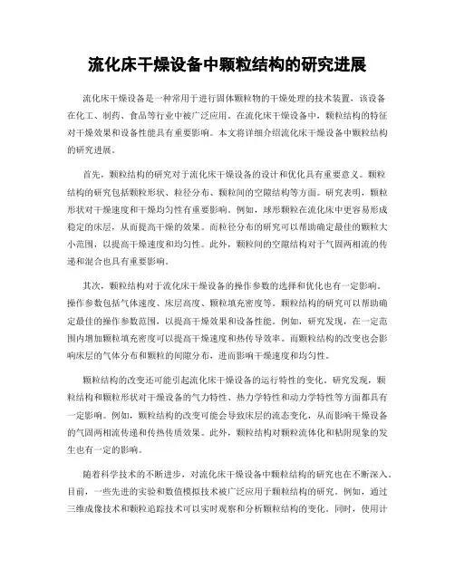流化床干燥设备中颗粒结构的研究进展