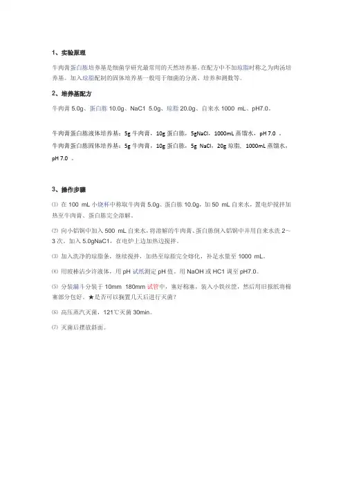 牛肉膏蛋白胨培养基