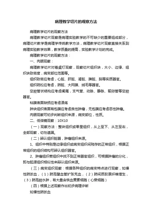 病理教学切片的观察方法