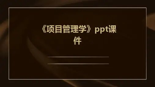 《项目管理学》课件