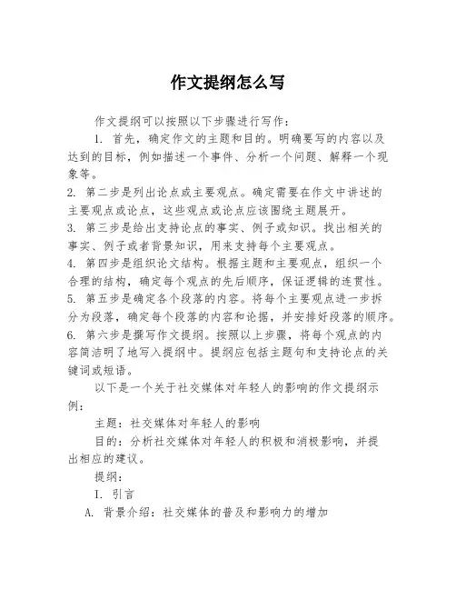 作文提纲怎么写