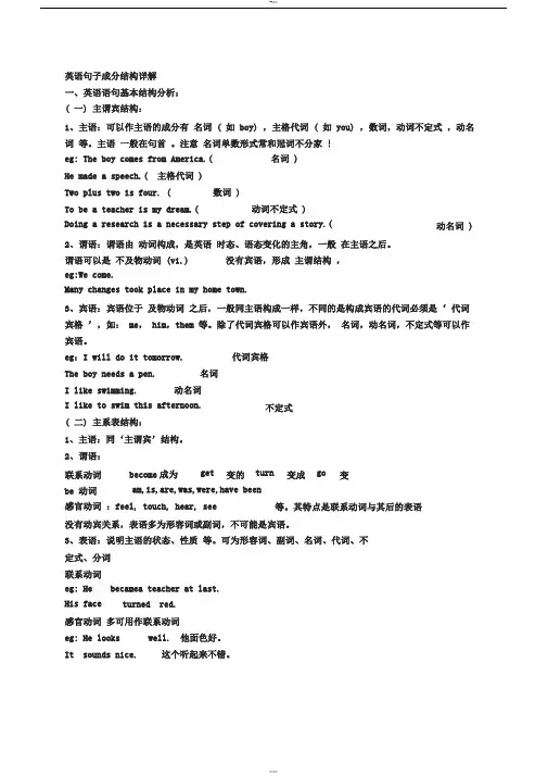英语句子成分结构讲解