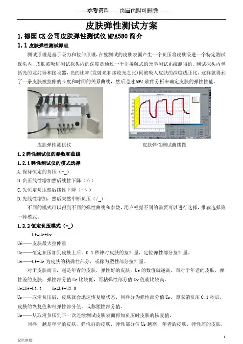 皮肤弹性测试方案(参照材料)