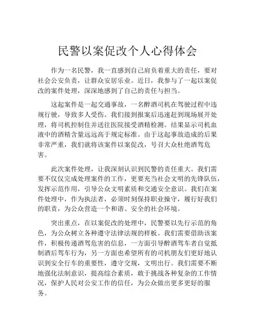 民警以案促改个人心得体会