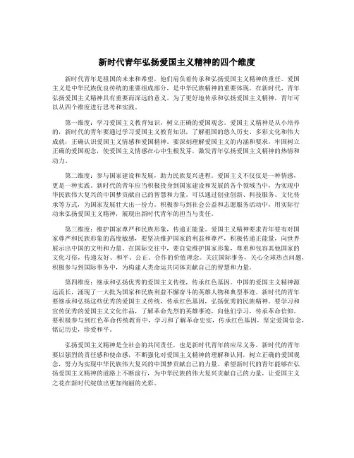 新时代青年弘扬爱国主义精神的四个维度