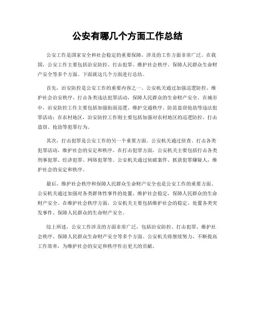 公安有哪几个方面工作总结