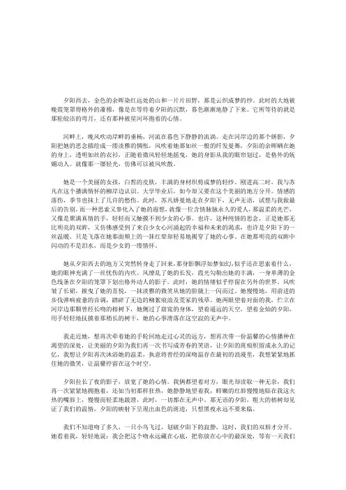 夕阳下的背影